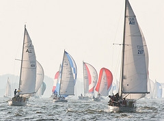racing sailboats